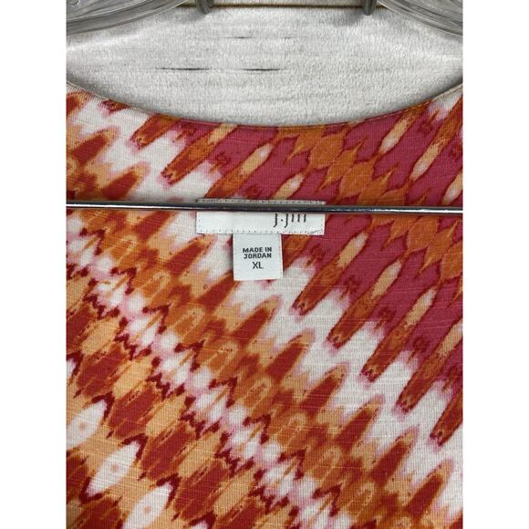 J Jill Maxi Dress Womens XL Faux Wrap Orange Colorful Boho Sleeveless Knit - Picture 3 of 10